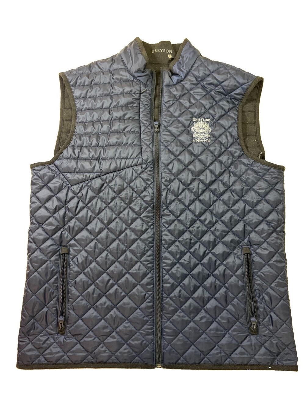 Greyson Vest Men’s Large Whistling Straits Quilted Golf Insulated Navy Blue